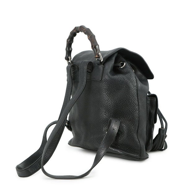 グッチ バックパック バンブー フリンジ レザー 370833 GUCCI リュックサック 黒