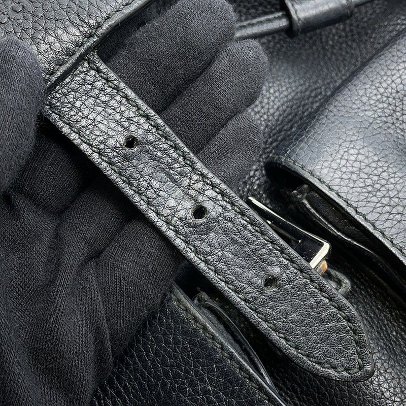 グッチ バックパック バンブー フリンジ レザー 370833 GUCCI リュックサック 黒