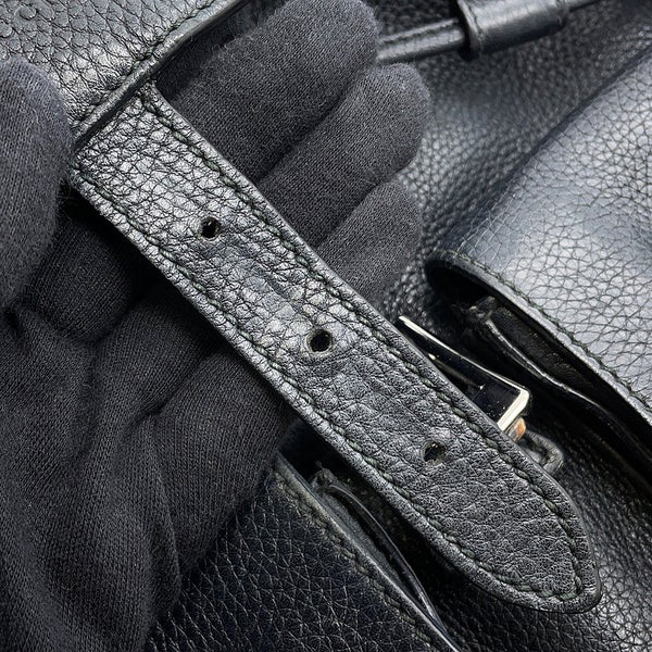 グッチ バックパック バンブー フリンジ レザー 370833 GUCCI リュックサック 黒