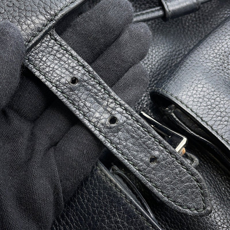 グッチ バックパック バンブー フリンジ レザー 370833 GUCCI リュックサック 黒