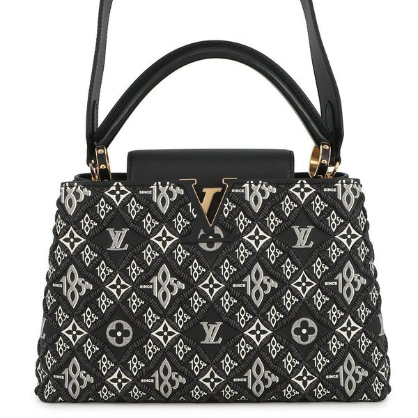 ルイヴィトン ハンドバッグ カーフレザー SINCE1854 カプシーヌMM M57358 LOUIS VUITTON 2way 黒 ブラック