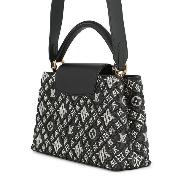 ルイヴィトン ハンドバッグ カーフレザー SINCE1854 カプシーヌMM M57358 LOUIS VUITTON 2way 黒 ブラック