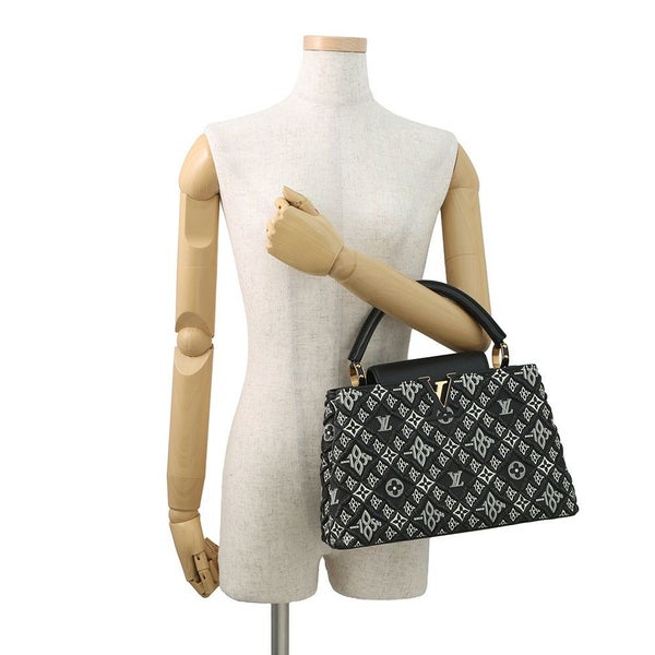 ルイヴィトン ハンドバッグ カーフレザー SINCE1854 カプシーヌMM M57358 LOUIS VUITTON 2way 黒 ブラック