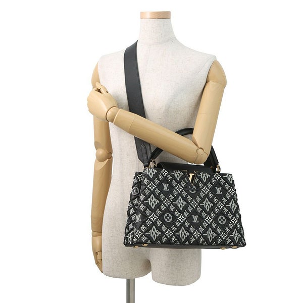 ルイヴィトン ハンドバッグ カーフレザー SINCE1854 カプシーヌMM M57358 LOUIS VUITTON 2way 黒 ブラック