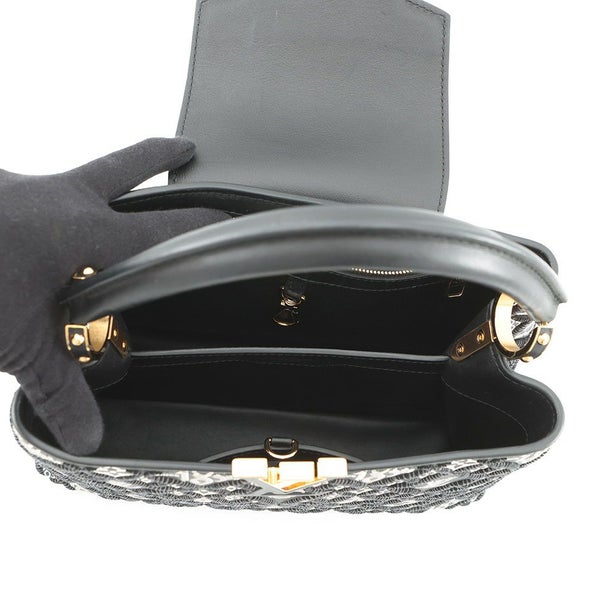 ルイヴィトン ハンドバッグ カーフレザー SINCE1854 カプシーヌMM M57358 LOUIS VUITTON 2way 黒 ブラック