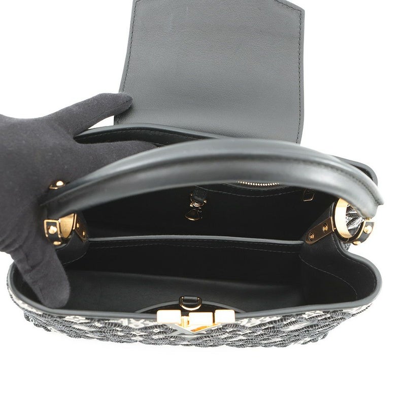 ルイヴィトン ハンドバッグ カーフレザー SINCE1854 カプシーヌMM M57358 LOUIS VUITTON 2way 黒 ブラック