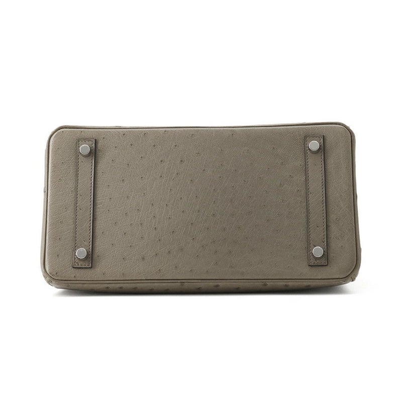 エルメス バーキン30 ムース/シルバー金具 オーストリッチ T刻印 HERMES Birkin ハンドバッグ