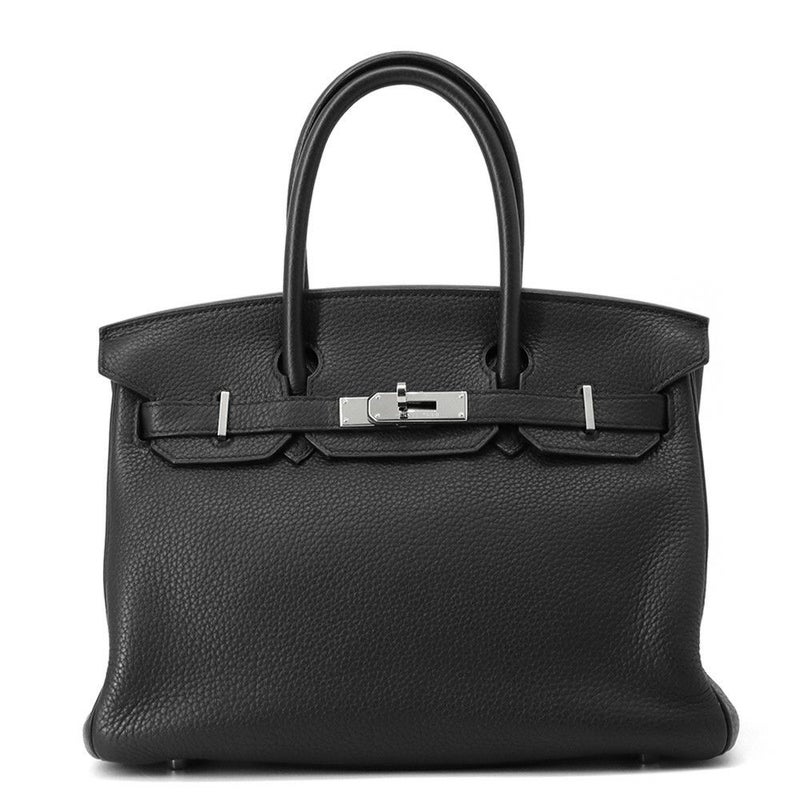 エルメス バーキン30 ブラック/シルバー金具 トリヨンクレマンス □N刻印 HERMES Birkin ハンドバッグ 黒