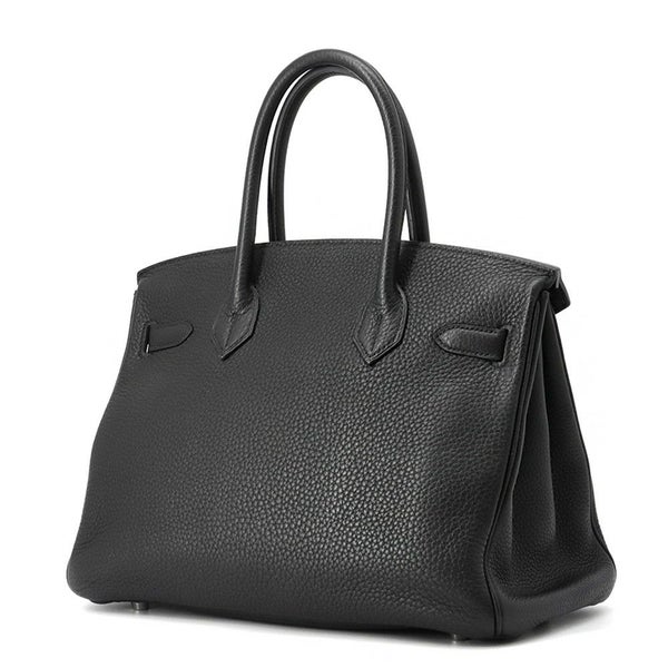 エルメス バーキン30 ブラック/シルバー金具 トリヨンクレマンス □N刻印 HERMES Birkin ハンドバッグ 黒