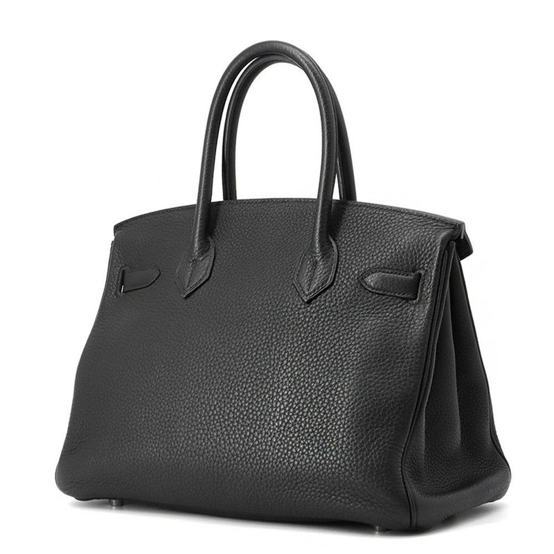 エルメス バーキン30 ブラック/シルバー金具 トリヨンクレマンス □N刻印 HERMES Birkin ハンドバッグ 黒