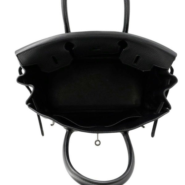 エルメス バーキン30 ブラック/シルバー金具 トリヨンクレマンス □N刻印 HERMES Birkin ハンドバッグ 黒