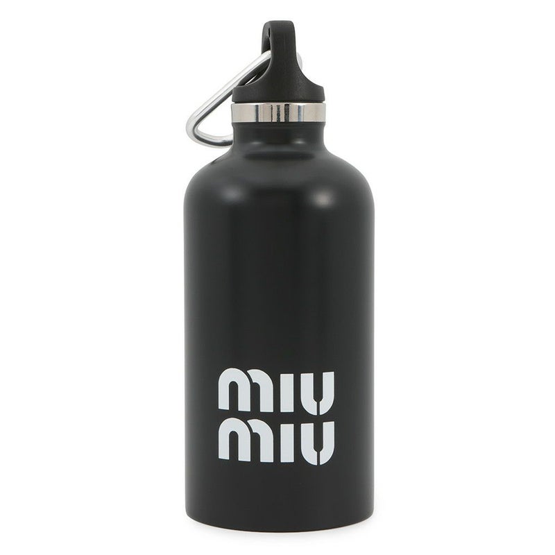 ミュウミュウ ウォーターボトル ロゴ ステンレス 350ml 5UH009 Miu Miu 水筒 マイボトル 黒