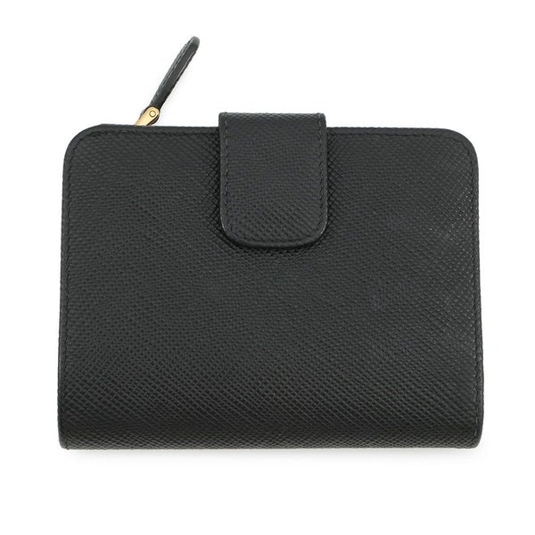 プラダ 二つ折り財布 ロゴ レザー 1ML018 PRADA 黒