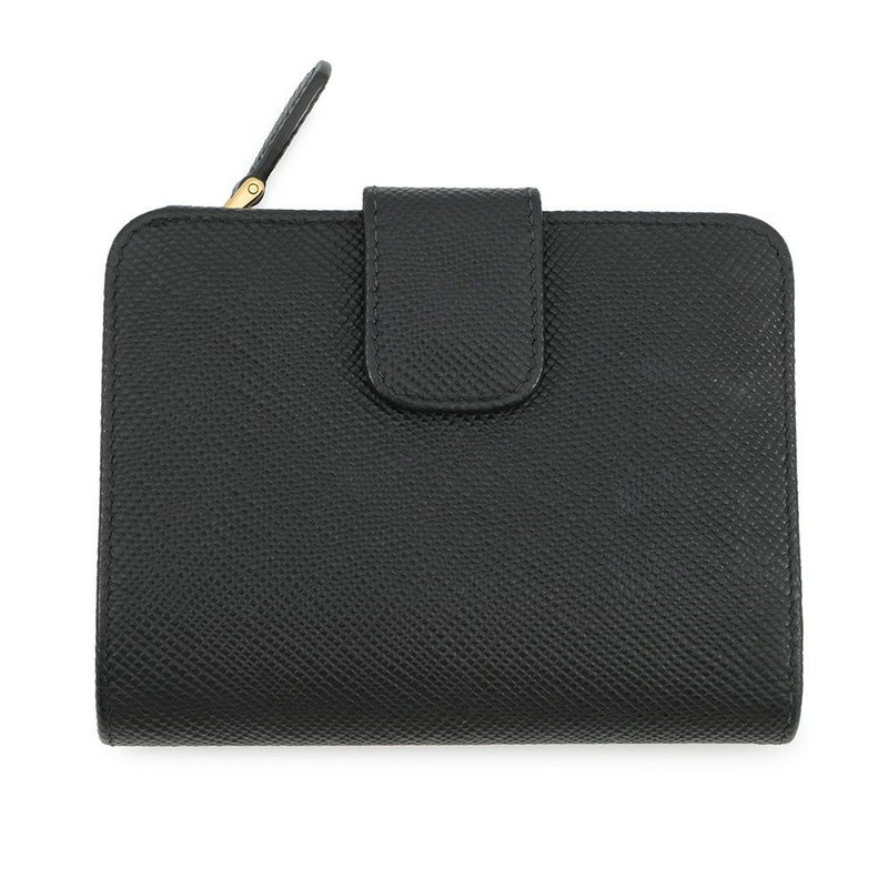 プラダ 二つ折り財布 ロゴ レザー 1ML018 PRADA 黒