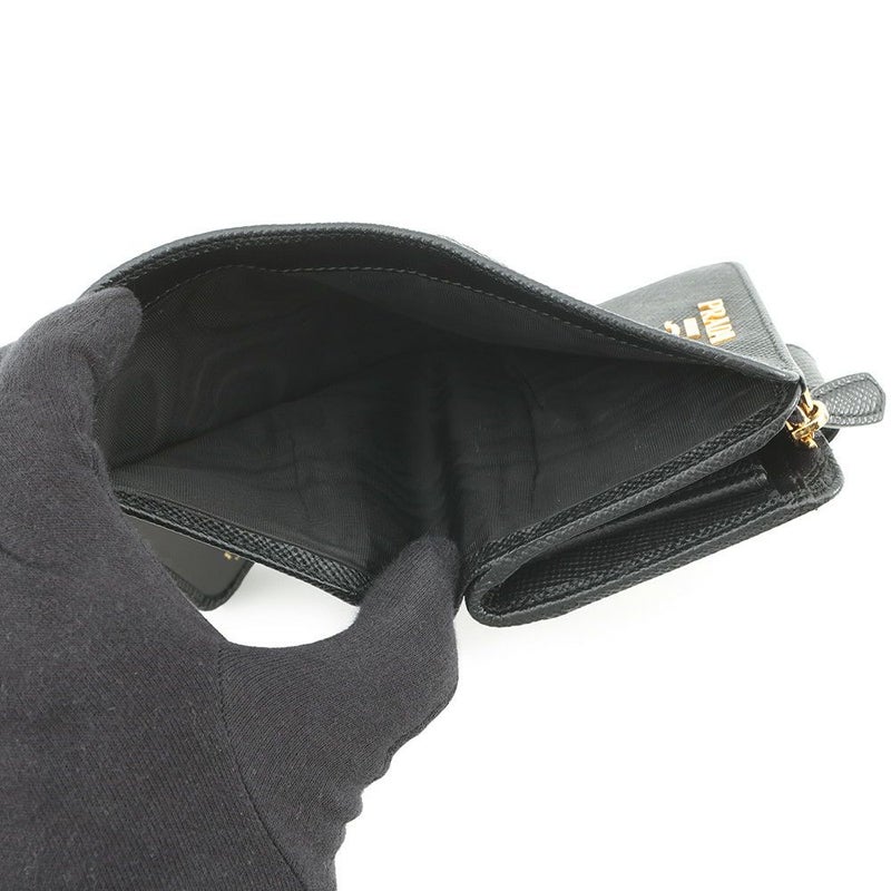 プラダ 二つ折り財布 ロゴ レザー 1ML018 PRADA 黒
