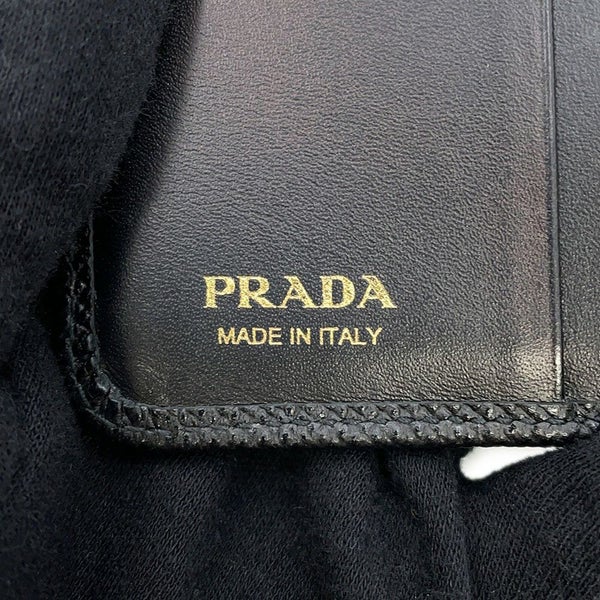 プラダ 二つ折り財布 ロゴ レザー 1ML018 PRADA 黒