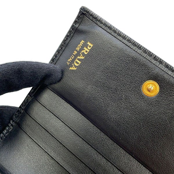 プラダ 二つ折り財布 ロゴ コンパクトウォレット 1MV204 PRADA 黒