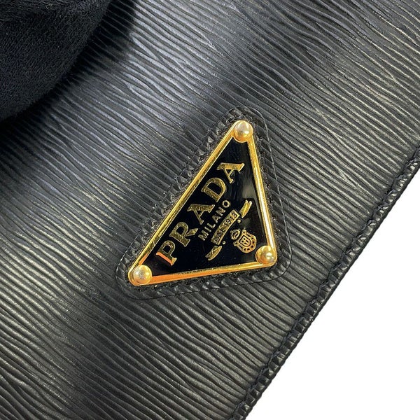 プラダ 二つ折り財布 ロゴ コンパクトウォレット 1MV204 PRADA 黒