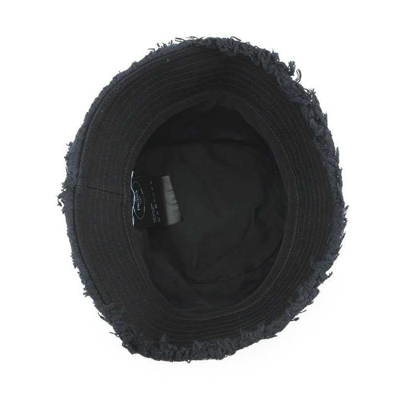 プラダ バケットハット フリンジ トライアングル ロゴ コットン サイズM 1HC137 黒