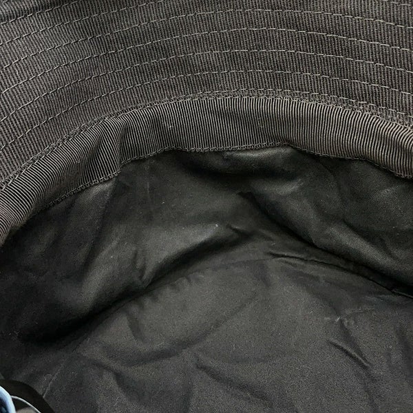 プラダ バケットハット フリンジ トライアングル ロゴ コットン サイズM 1HC137 黒