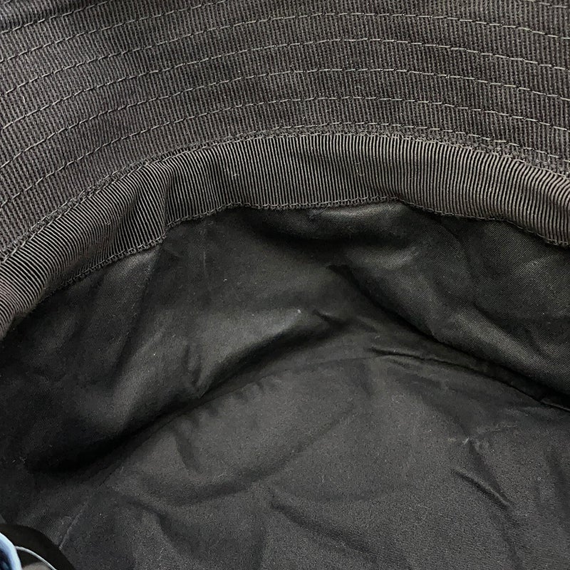プラダ バケットハット フリンジ トライアングル ロゴ コットン サイズM 1HC137 黒