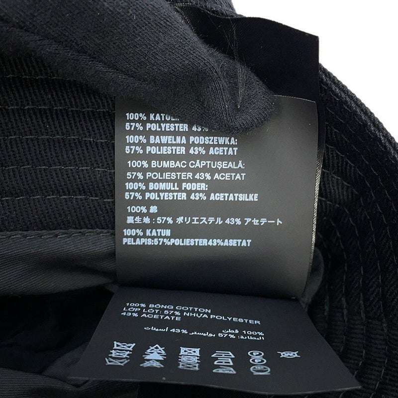 ミュウミュウ ハット ロゴ バケットハット コットン サイズS 5HC196 Miu Miu 帽子 黒