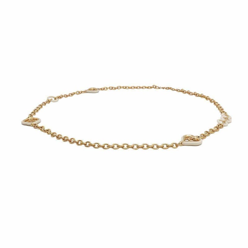 シャネル ロングネックレス ココマーク ハートモチーフ チェーン A19 P CHANEL アクセサリー 白