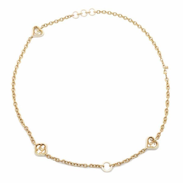 シャネル ロングネックレス ココマーク ハートモチーフ チェーン A19 P CHANEL アクセサリー 白