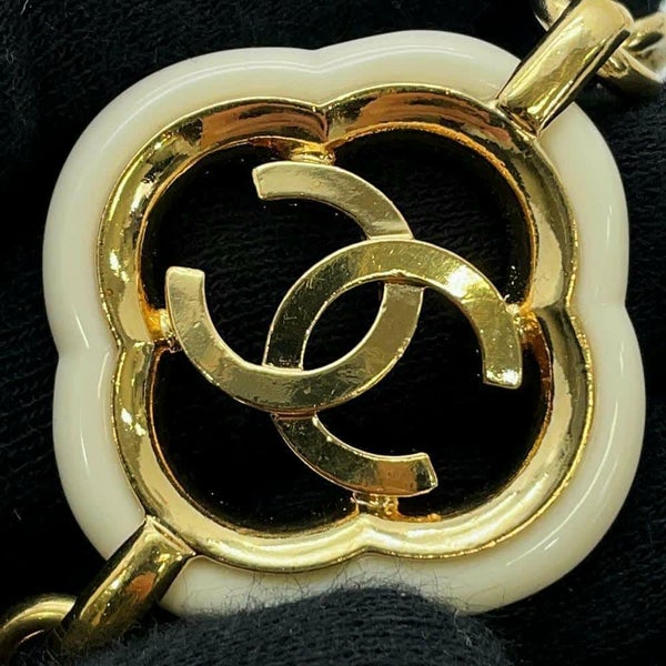 シャネル ロングネックレス ココマーク ハートモチーフ チェーン A19 P CHANEL アクセサリー 白