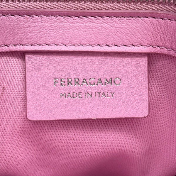サルヴァトーレ・フェラガモ ハンドバッグ ロゴ ファブリック 214988 Ferragamo バッグ 黒