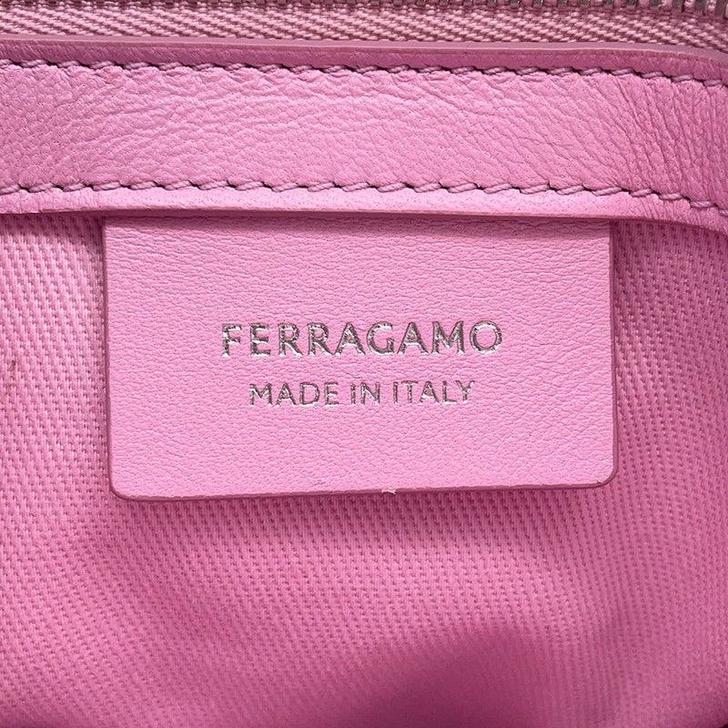 サルヴァトーレ・フェラガモ ハンドバッグ ロゴ ファブリック 214988 Ferragamo バッグ 黒
