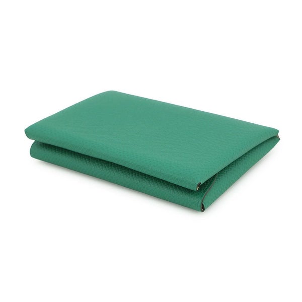 エルメス コインケース カルヴィ デュオ ヴェルソ ヴェールヴェルティゴ/ジョーヌミルトン/シルバー金具 エプソン W刻印 財布