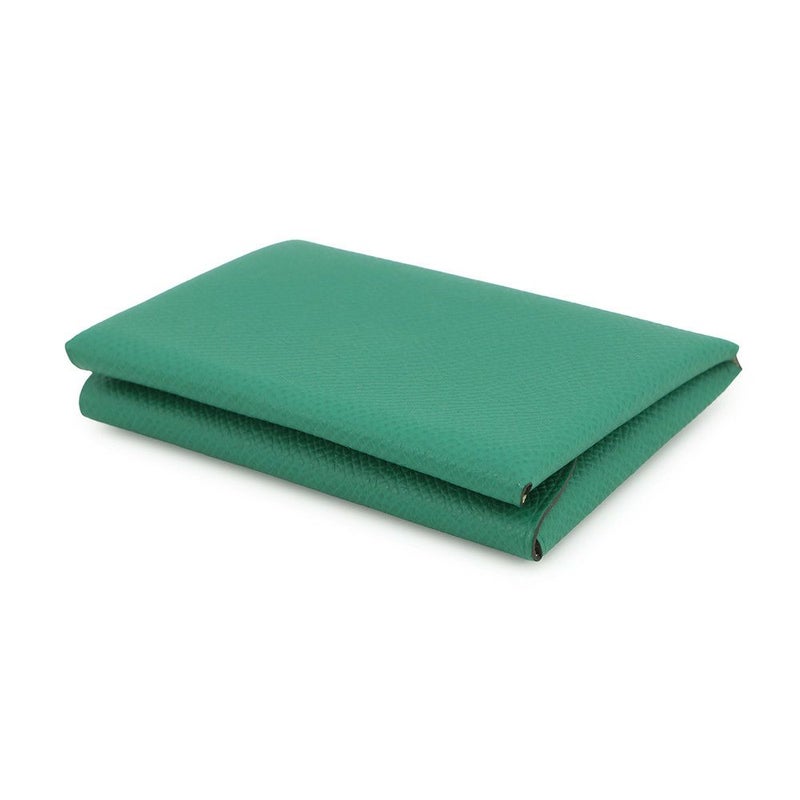 エルメス コインケース カルヴィ デュオ ヴェルソ ヴェールヴェルティゴ/ジョーヌミルトン/シルバー金具 エプソン W刻印 財布