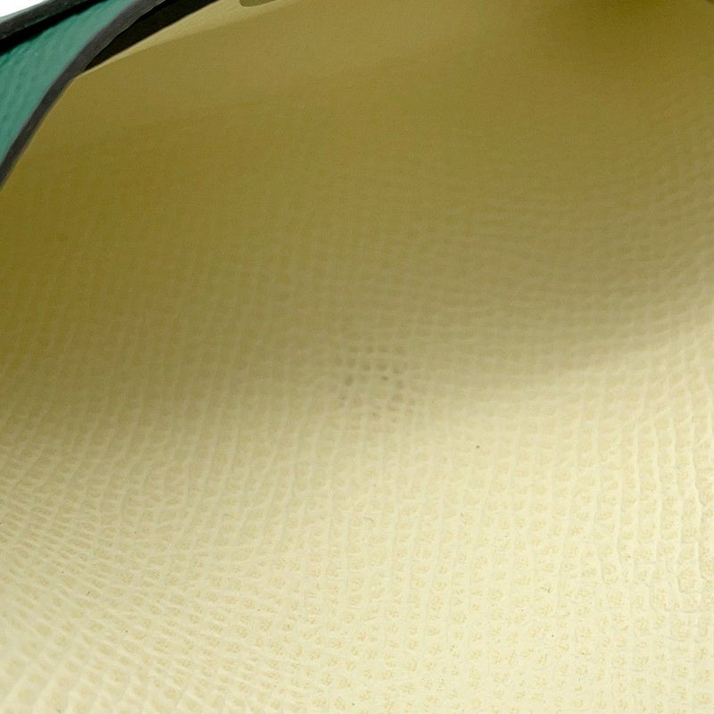 エルメス コインケース カルヴィ デュオ ヴェルソ ヴェールヴェルティゴ/ジョーヌミルトン/シルバー金具 エプソン W刻印 財布