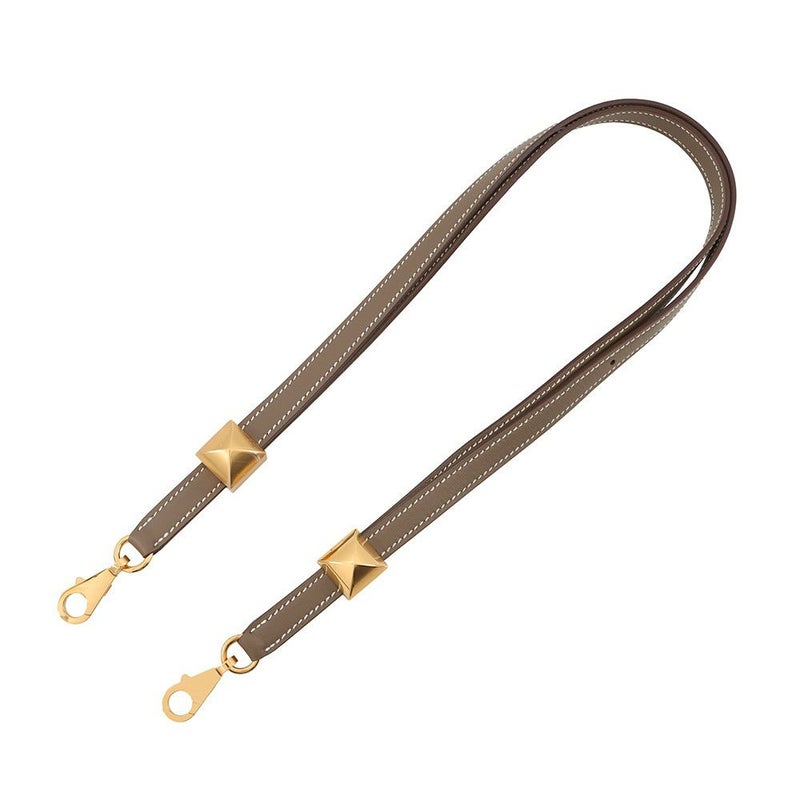 エルメス ショルダーストラップ クルー メドール エトゥープ/ゴールド金具 スイフト W刻印 HERMES ストラップ