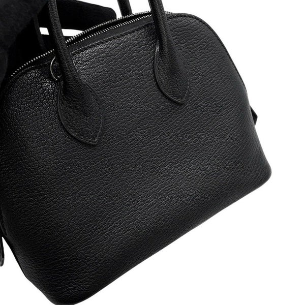 エルメス ボリード1923 ミニ ブラック/シルバー金具 シェブルミゾル K刻印 HERMES ２wayショルダー 黒