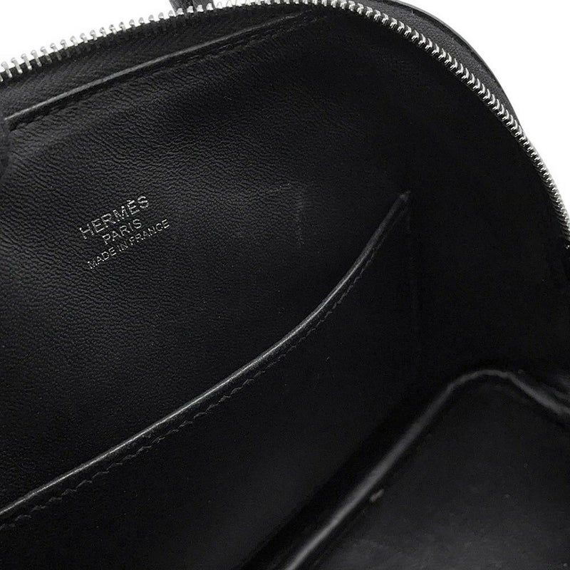 エルメス ボリード1923 ミニ ブラック/シルバー金具 シェブルミゾル K刻印 HERMES ２wayショルダー 黒