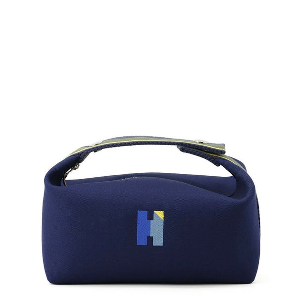 エルメス ポーチ ブリッド・ア・ブラックPM Hパヴィヨン マリン/シルバー金具 キャンバス HERMES バッグ 小物入れ
