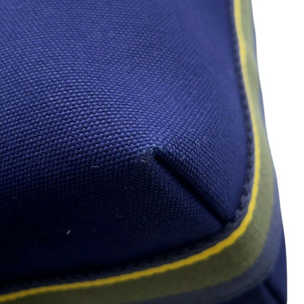 エルメス ポーチ ブリッド・ア・ブラックPM Hパヴィヨン マリン/シルバー金具 キャンバス HERMES バッグ 小物入れ