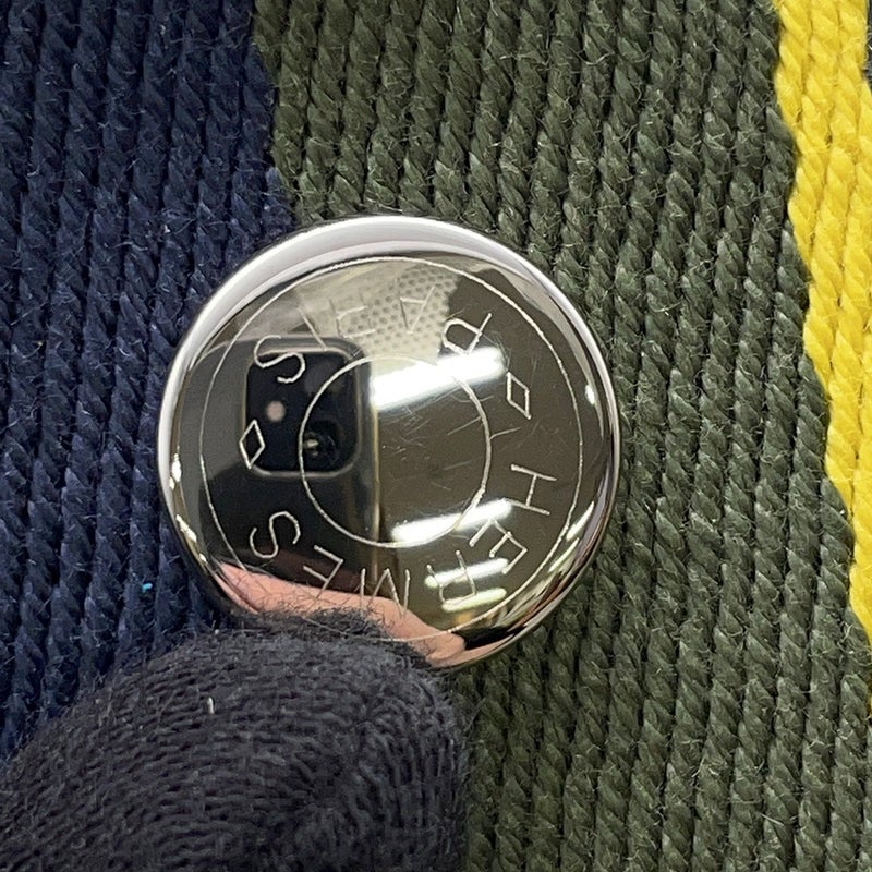 エルメス ポーチ ブリッド・ア・ブラックPM Hパヴィヨン マリン/シルバー金具 キャンバス HERMES バッグ 小物入れ