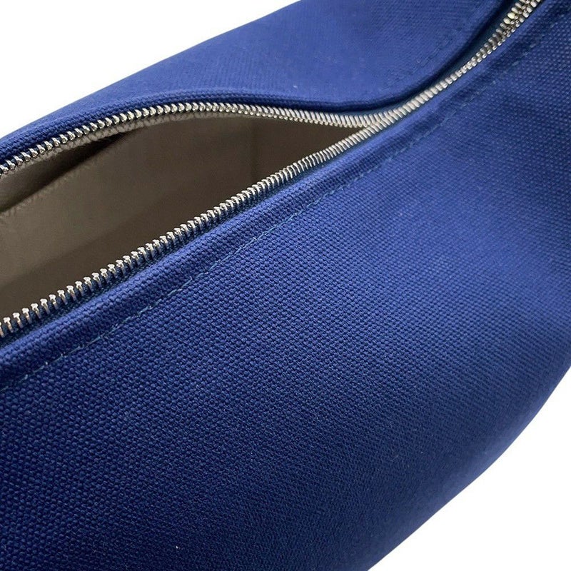 エルメス ポーチ ブリッド・ア・ブラックPM マリン/シルバー金具 キャンバス HERMES 小物入れ