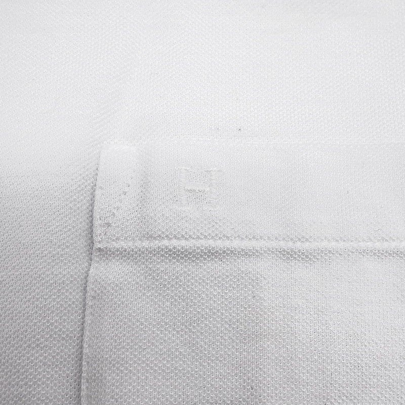 エルメス 半袖Tシャツ H刺繍 コットンピケ メンズサイズS HERMES トップス 白