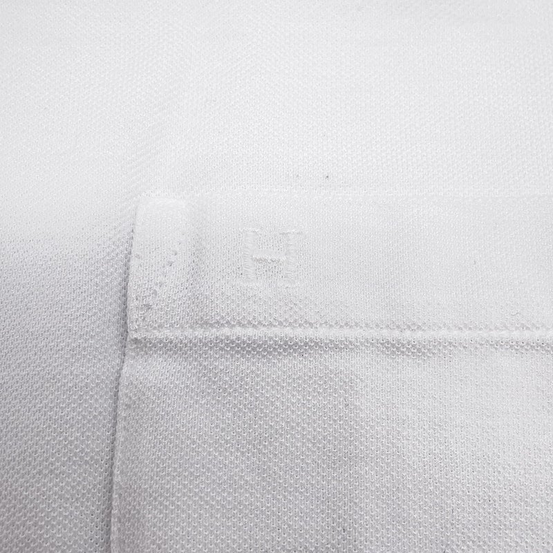 エルメス 半袖Tシャツ H刺繍 コットンピケ メンズサイズS HERMES トップス 白