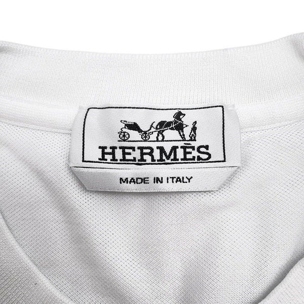 エルメス 半袖Tシャツ H刺繍 コットンピケ メンズサイズS HERMES トップス 白