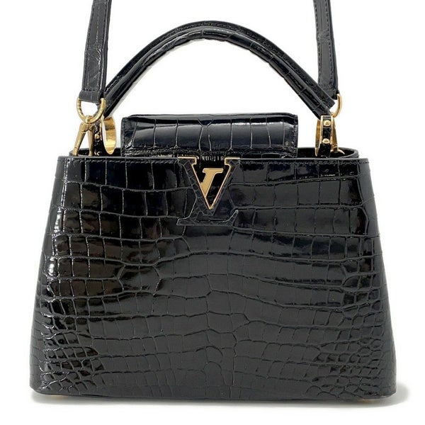 ルイヴィトン ハンドバッグ クロコダイル カプシーヌ BB N92232 2wayショルダー 黒 ブラック