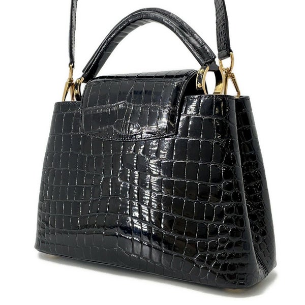 ルイヴィトン ハンドバッグ クロコダイル カプシーヌ BB N92232 2wayショルダー 黒 ブラック