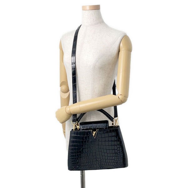 ルイヴィトン ハンドバッグ クロコダイル カプシーヌ BB N92232 2wayショルダー 黒 ブラック