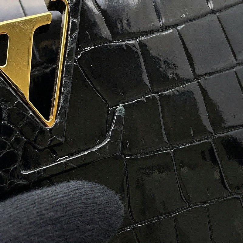 ルイヴィトン ハンドバッグ クロコダイル カプシーヌ BB N92232 2wayショルダー 黒 ブラック