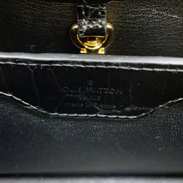 ルイヴィトン ハンドバッグ クロコダイル カプシーヌ BB N92232 2wayショルダー 黒 ブラック