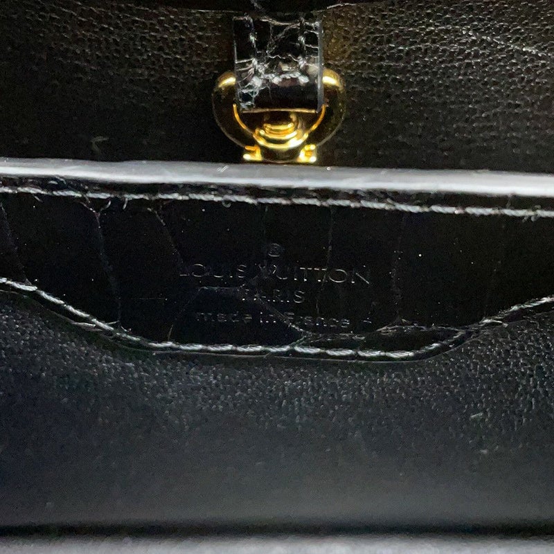 ルイヴィトン ハンドバッグ クロコダイル カプシーヌ BB N92232 2wayショルダー 黒 ブラック